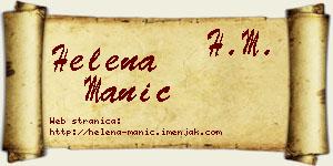 Helena Manić vizit kartica